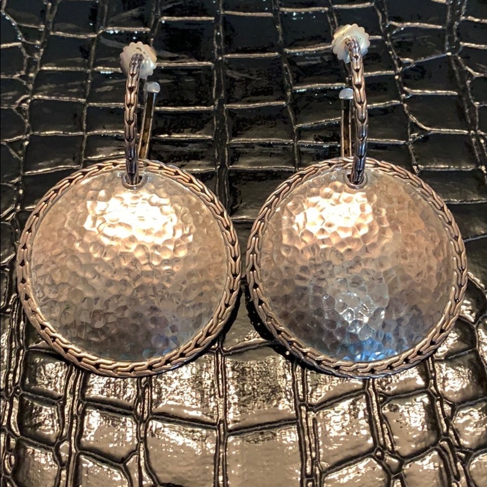 John Hardy Silver Palu Disc Earrings